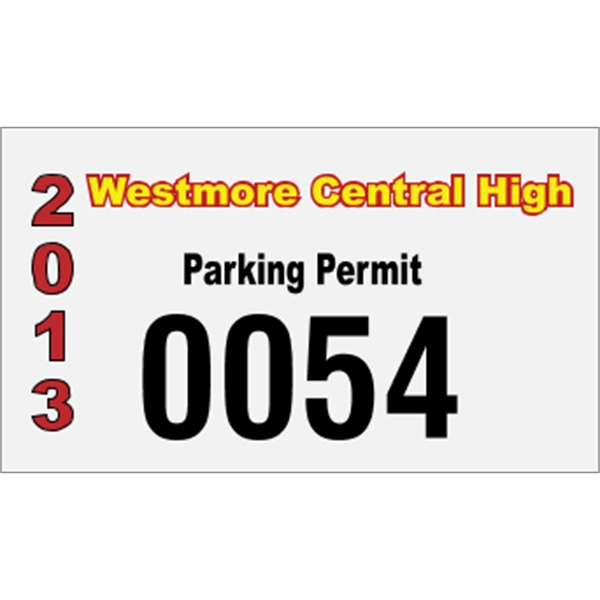 4.75" x 2.75" Reflective Bumper Parking Permits