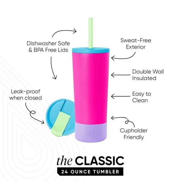 24 oz Simple Modern® Stainless Steel Insulated Straw Tumbler - 24 oz Simple Modern® Stainless Steel Insulated Straw Tumbler - Image 2 of 19