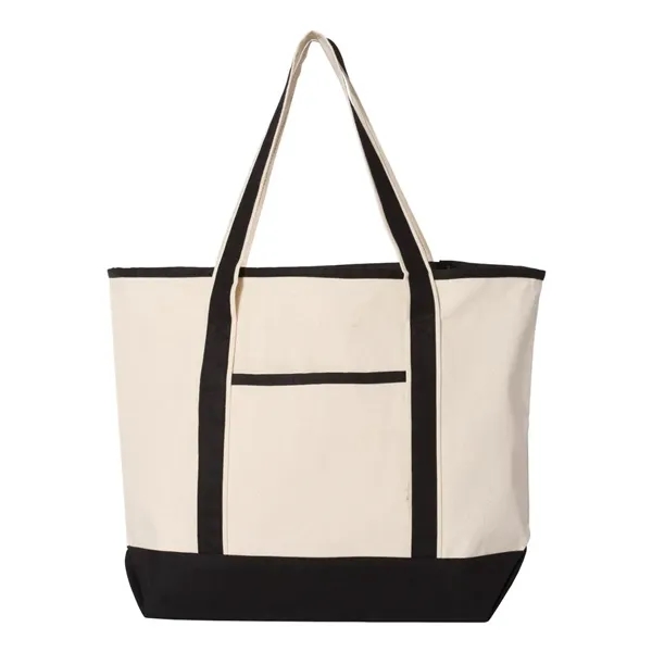 Q-Tees 34.6L Large Canvas Deluxe Tote - Q-Tees 34.6L Large Canvas Deluxe Tote - Image 0 of 4