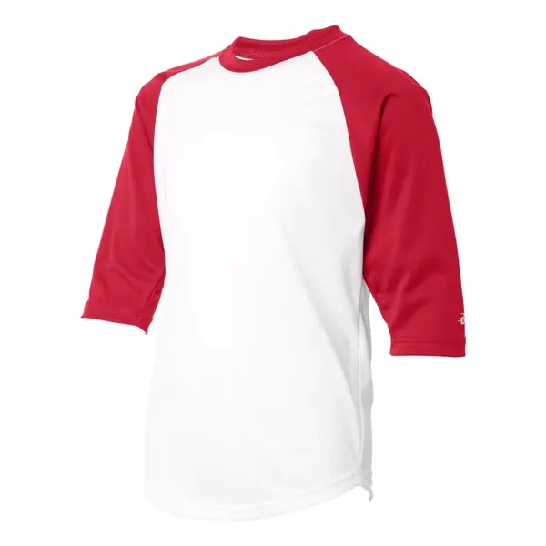 Badger Youth B-Core Three-Quarter Sleeve Baseball T-Shirt - Badger Youth B-Core Three-Quarter Sleeve Baseball T-Shirt - Image 35 of 39