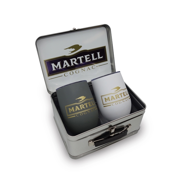 Retro Lunchbox & Double 12 Oz. Stemless Wine - Retro Lunchbox & Double 12 Oz. Stemless Wine - Image 1 of 15