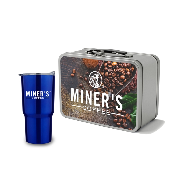 Retro Lunchbox & Contoured 20 Oz. Stainless Steel Tumbler - Retro Lunchbox & Contoured 20 Oz. Stainless Steel Tumbler - Image 1 of 17