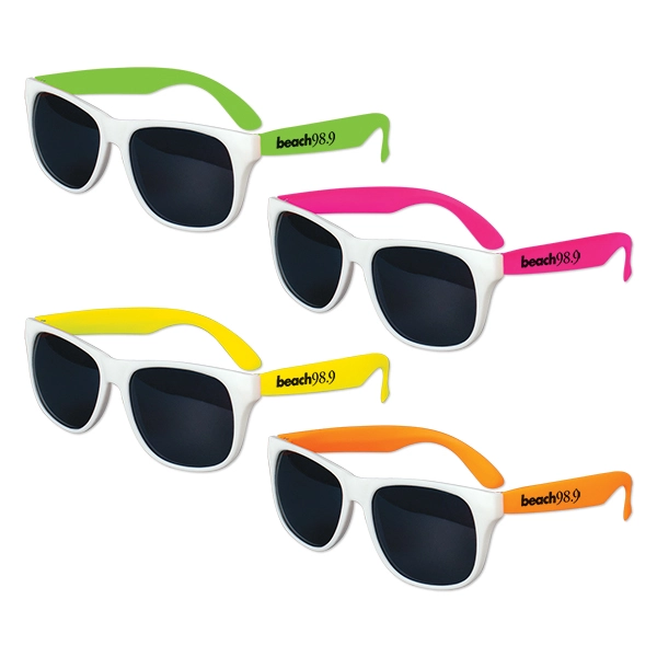 White Frame Kids Classic Neon Sunglasses - White Frame Kids Classic Neon Sunglasses - Image 0 of 0