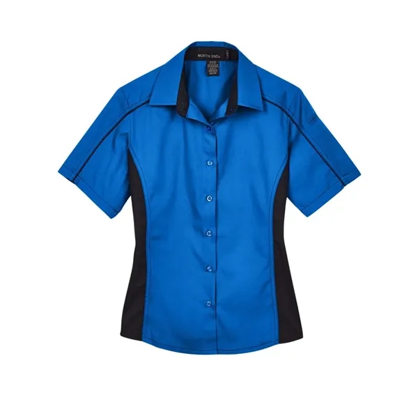 North End Women's Fuse Colorbloack Twill Short Sleeve Shirt - North End Women's Fuse Colorbloack Twill Short Sleeve Shirt - Image 1 of 2