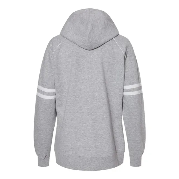 J. America Women's Varsity Fleece Piped Hooded Sweatshirt - J. America Women's Varsity Fleece Piped Hooded Sweatshirt - Image 6 of 10