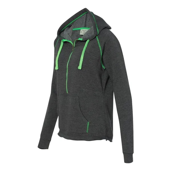 J. America Women's Triblend Half-Zip Hooded Sweatshirt - J. America Women's Triblend Half-Zip Hooded Sweatshirt - Image 5 of 6