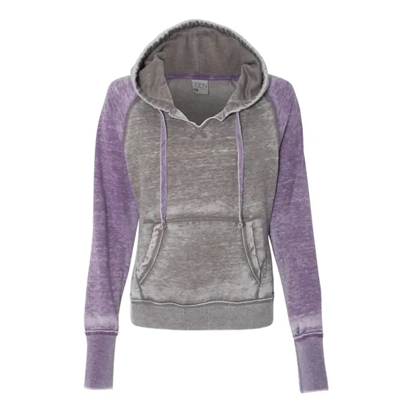 J. America Women's Zen Fleece Raglan Hooded Sweatshirt - J. America Women's Zen Fleece Raglan Hooded Sweatshirt - Image 3 of 6