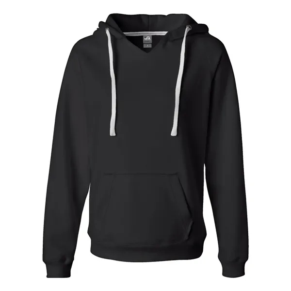 Custom J. America Women's Sueded V-Neck Hooded Sweatshirt