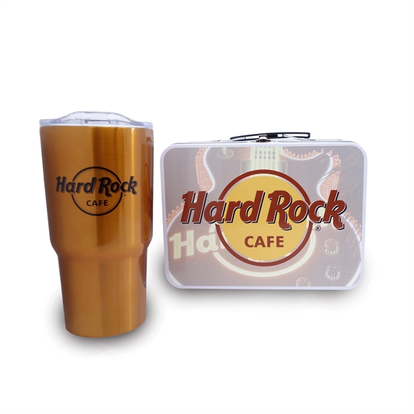 Custom Retro Lunchbox & 20 Oz.Economy Stainless Steel Tumbler