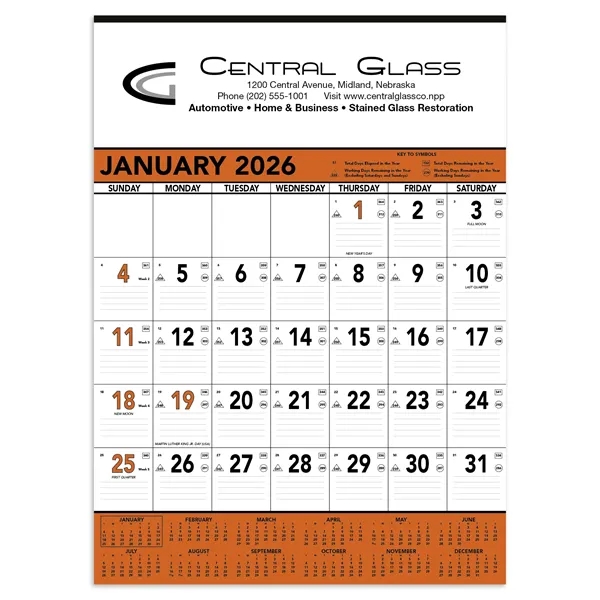 Triumph® Calendars Orange & Black Contractor Memo Calendar - Triumph® Calendars Orange & Black Contractor Memo Calendar - Image 2 of 11