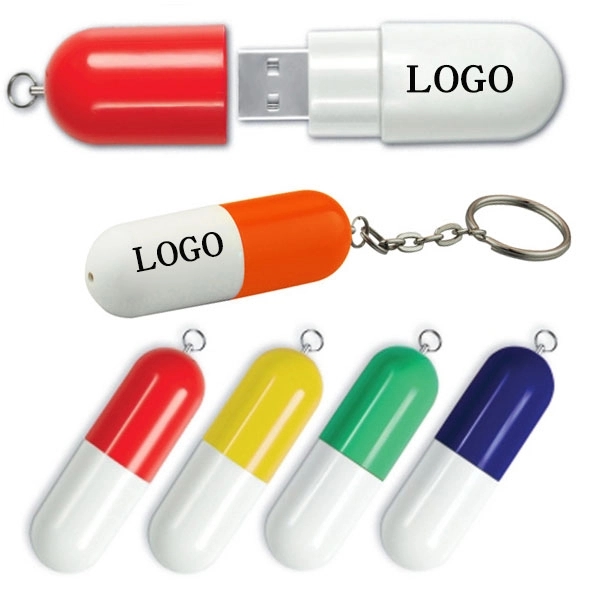 Plastic Pill Shaped USB Flash Drive--4 GB - Plastic Pill Shaped USB Flash Drive--4 GB - Image 0 of 2