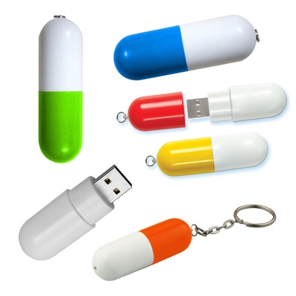 Plastic Pill Shaped USB Flash Drive--4 GB - Plastic Pill Shaped USB Flash Drive--4 GB - Image 2 of 2