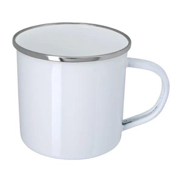 11.8 oz. Enamel Mug with Stainless Steel Rim with Steel C... - 11.8 oz. Enamel Mug with Stainless Steel Rim with Steel C... - Image 2 of 5