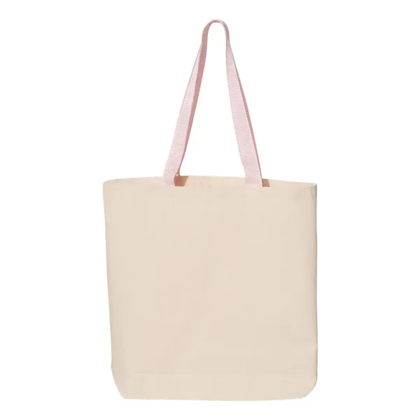 Q-Tees 11L Canvas Tote with Contrast-Color Handles - Q-Tees 11L Canvas Tote with Contrast-Color Handles - Image 5 of 20