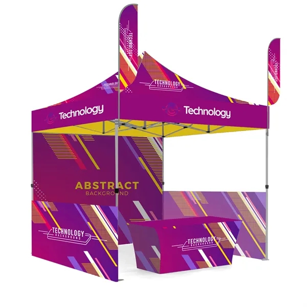 10'Custom Canopy Tent+3 Walls+8ft Flags+6ft Table Cover - 10'Custom Canopy Tent+3 Walls+8ft Flags+6ft Table Cover - Image 0 of 5