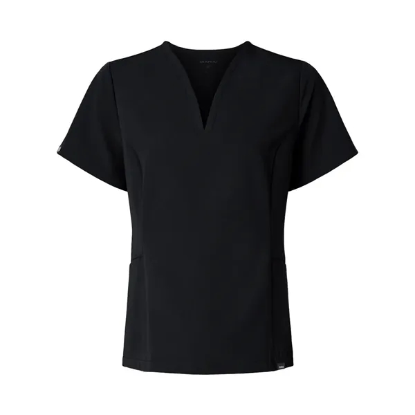 Jaanuu Women's Calix Fit & Flare Scrub V-Neck Top - Jaanuu Women's Calix Fit & Flare Scrub V-Neck Top - Image 1 of 12