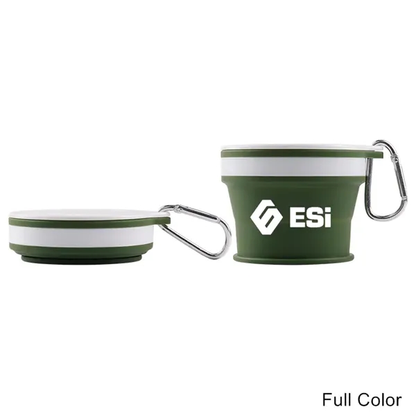 5.75 oz Portable Collapsible Silicone Cup with Carabiner - 5.75 oz Portable Collapsible Silicone Cup with Carabiner - Image 3 of 7