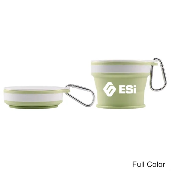 5.75 oz Portable Collapsible Silicone Cup with Carabiner - 5.75 oz Portable Collapsible Silicone Cup with Carabiner - Image 4 of 7