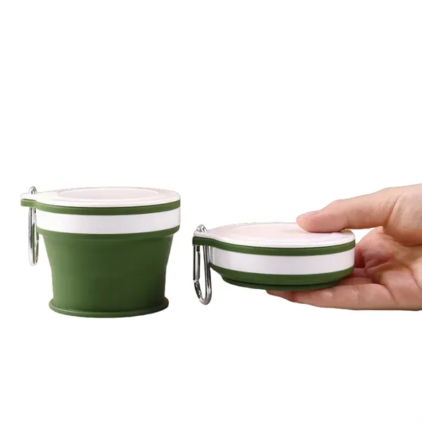 5.75 oz Portable Collapsible Silicone Cup with Carabiner - 5.75 oz Portable Collapsible Silicone Cup with Carabiner - Image 6 of 7