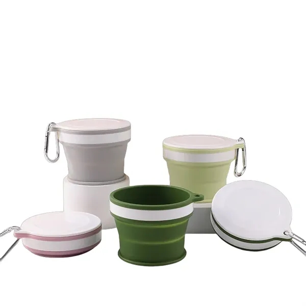 5.75 oz Portable Collapsible Silicone Cup with Carabiner - 5.75 oz Portable Collapsible Silicone Cup with Carabiner - Image 7 of 7
