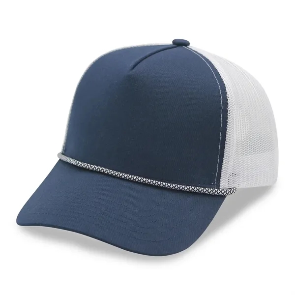 5 Panel A Frame Golf Trucker Cap w/Rope - 5 Panel A Frame Golf Trucker Cap w/Rope - Image 15 of 36