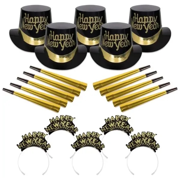 Tiffany Black & Gold new Year's Party Kit For 10 - Tiffany Black & Gold new Year's Party Kit For 10 - Image 0 of 3