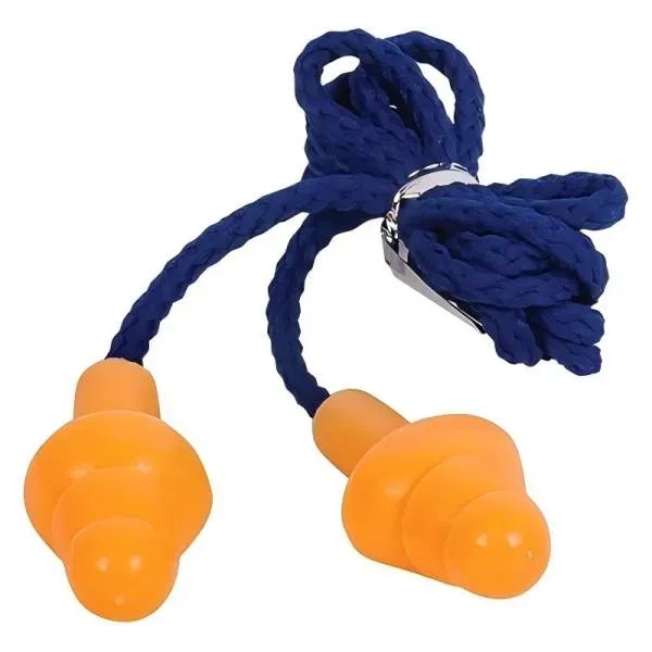 SILICONE EARPLUGS W/BLUE NYLON CORD AND CLEAR CLIP CASE - SILICONE EARPLUGS W/BLUE NYLON CORD AND CLEAR CLIP CASE - Image 0 of 0