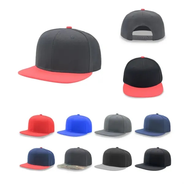 6-Panel Flat Brim Snapback Cap - 6-Panel Flat Brim Snapback Cap - Image 1 of 1