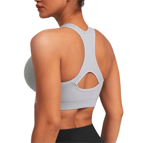 Strappy Sports Bra for Women - Padded Seamless Support - Strappy Sports Bra for Women - Padded Seamless Support - Image 3 of 3