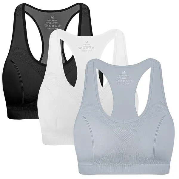 Strappy Sports Bra for Women - Padded Seamless Support - Strappy Sports Bra for Women - Padded Seamless Support - Image 0 of 3