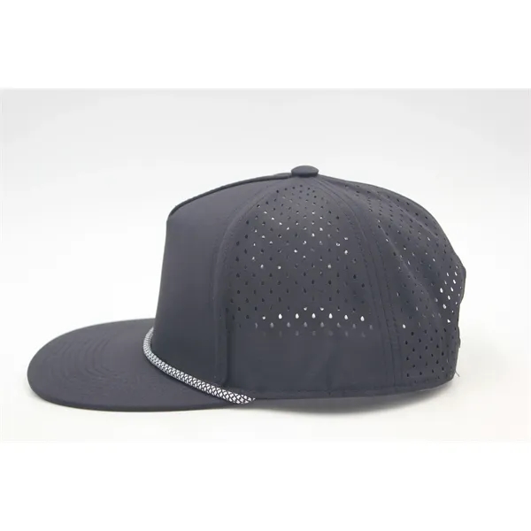 5 Panel Water Proof Nylon Hat w/Laser Cut Mesh Back - 5 Panel Water Proof Nylon Hat w/Laser Cut Mesh Back - Image 4 of 36