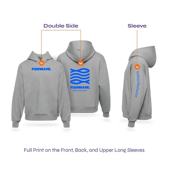 Full Color Pullover Hoodie, Single and Double Side - Full Color Pullover Hoodie, Single and Double Side - Image 1 of 7