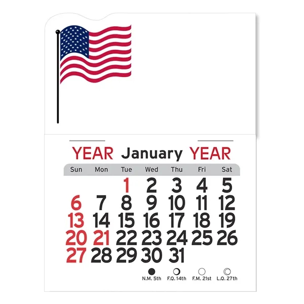 Adhesive Peel-N-Stick® Calendar - American Flag - Adhesive Peel-N-Stick® Calendar - American Flag - Image 1 of 4