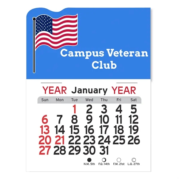 Adhesive Peel-N-Stick® Calendar - American Flag - Adhesive Peel-N-Stick® Calendar - American Flag - Image 3 of 4