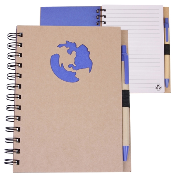 EcoShapes™ Recycled Die Cut Notebook: Globe - EcoShapes™ Recycled Die Cut Notebook: Globe - Image 1 of 3