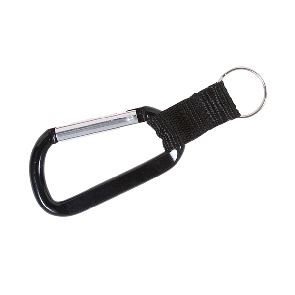 Carabiner with Strap and Split Ring - Carabiner with Strap and Split Ring - Image 1 of 2