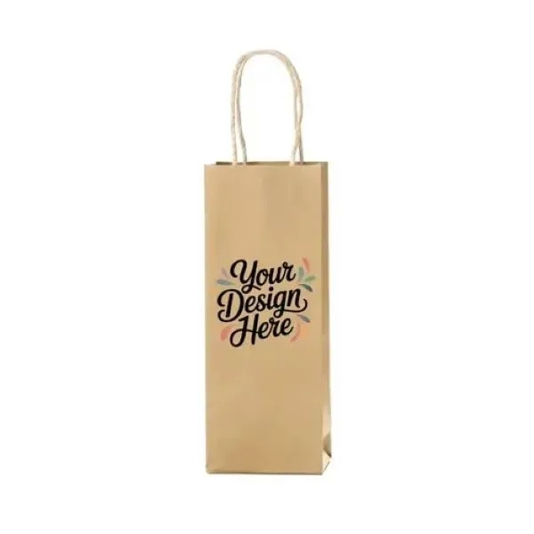 Kraft Paper Wine Tote Bags - Kraft Paper Wine Tote Bags - Image 2 of 2