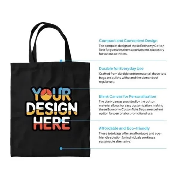 Economy Cotton Tote Bags - Economy Cotton Tote Bags - Image 2 of 2