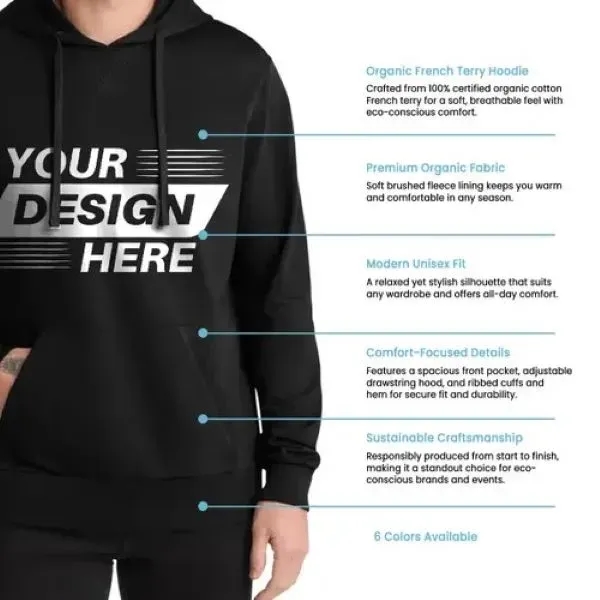 Allmade Unisex Organic French Terry Pullover Hoodie - Allmade Unisex Organic French Terry Pullover Hoodie - Image 1 of 4