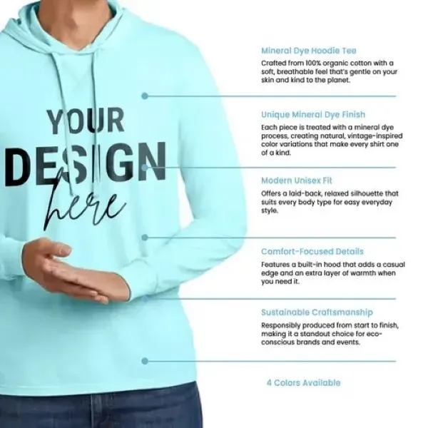 Allmade Unisex Mineral Dye Organic Cotton Hoodie Tee - Allmade Unisex Mineral Dye Organic Cotton Hoodie Tee - Image 1 of 4