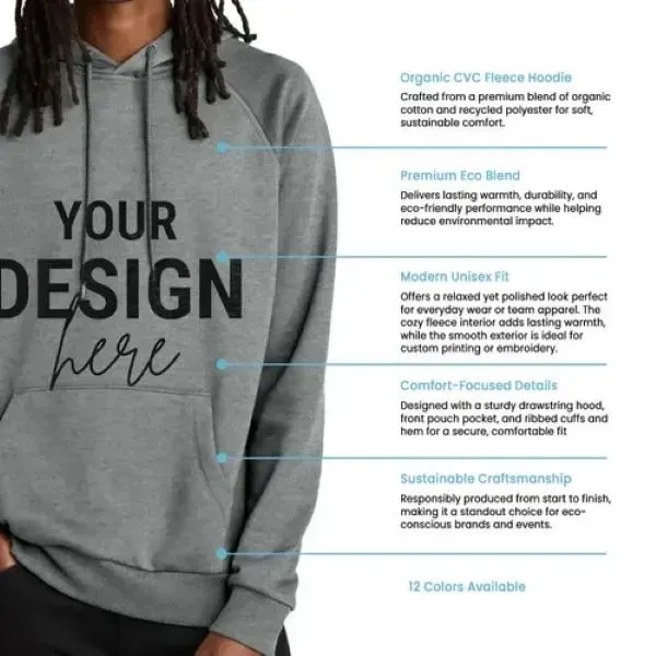 Allmade Unisex Organic CVC Fleece Pullover Hoodie - Allmade Unisex Organic CVC Fleece Pullover Hoodie - Image 1 of 4