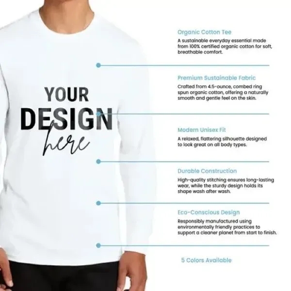 Allmade Unisex Long Sleeve Organic Cotton Tee - Allmade Unisex Long Sleeve Organic Cotton Tee - Image 1 of 4