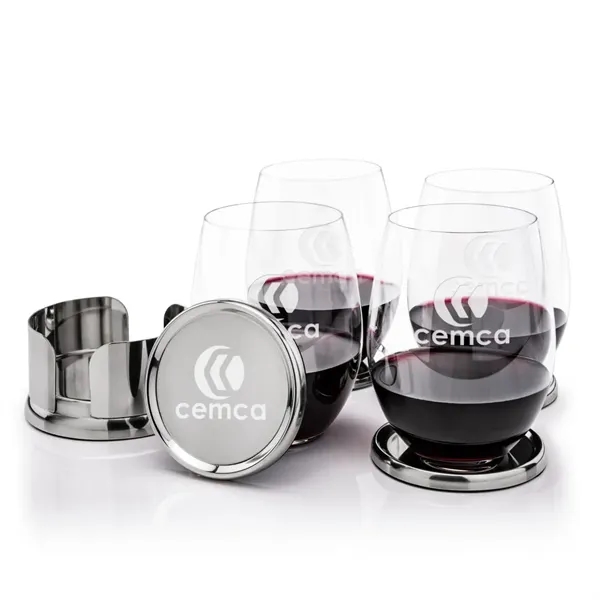 Baldoni Coasters & RIEDEL Stemless Wine Set