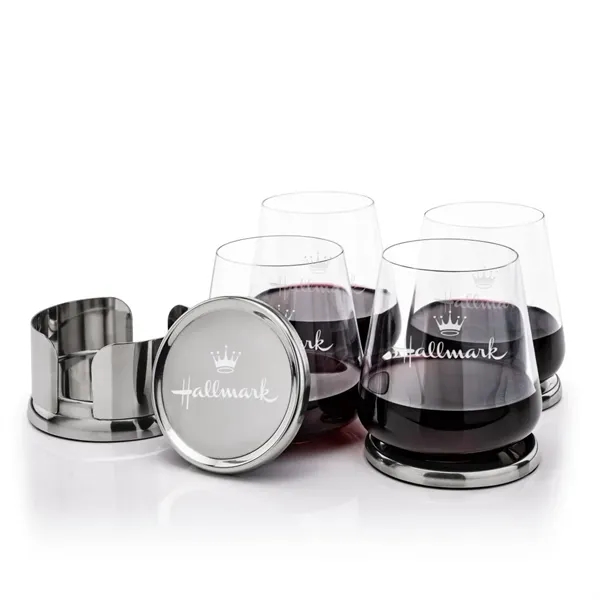 Baldoni Coasters & Breckland Stemless Wine Set