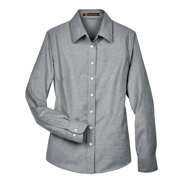 Harriton Women's Long Sleeve Oxford Dress Shirt - Harriton Women's Long Sleeve Oxford Dress Shirt - Image 5 of 8