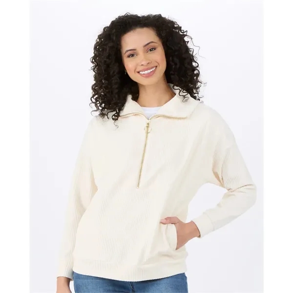 Boxercraft Women's Manchester Corded Quarter-Zip Pullover