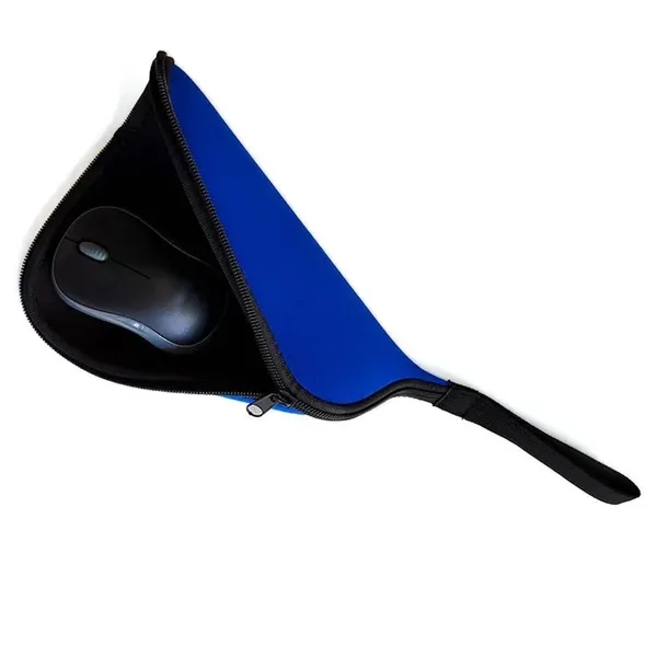 Portable Neoprene 2-in-1 Mouse Pad and Travel Storage Pouch - Portable Neoprene 2-in-1 Mouse Pad and Travel Storage Pouch - Image 2 of 3