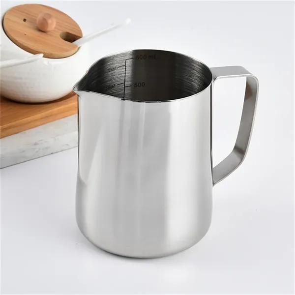 12oz Stainless Steel Coffee Frothing Pitcher with Markings - 12oz Stainless Steel Coffee Frothing Pitcher with Markings - Image 3 of 4