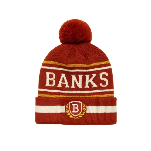 Jacquard Knit Beanie 100% Acrylic with Custom Designs - Jacquard Knit Beanie 100% Acrylic with Custom Designs - Image 4 of 9