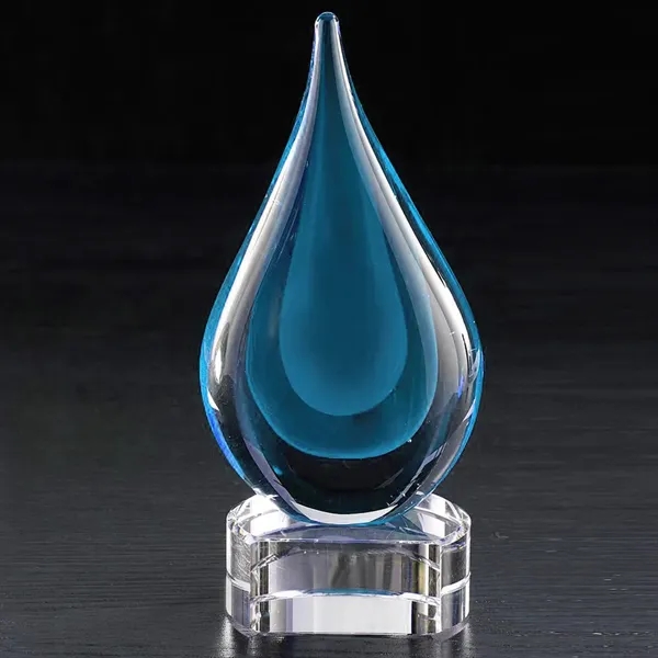 Fusion Art Glass Award w/ Blue Base - Fusion Art Glass Award w/ Blue Base - Image 4 of 6